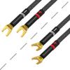 WORLDS BEST CABLES 3 Foot Ultimate - 10 AWG - Ultra-Pure OFC - Premium Audiophile HiFi Speaker Cable Pair with Eminence Spade Plugs & Carbon Tweed Jacket view 4