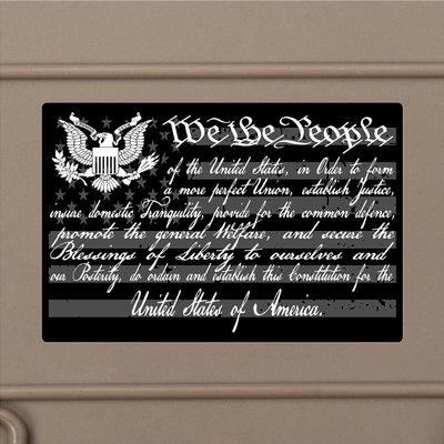 American Flag Preamble Constitution Gadsden 1776 We The People Weathered Vinyl Sticker Decal (6"x10")