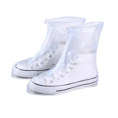 Kisangel Waterproof Rain Boot Covers Unisex Reusable Overshoes with Elastic Drawstring Non-Slip Sole for Shoe Protection in Muddy Wet Weather Size M 10.43X3.14X7.08In