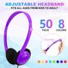 Wensdo Classroom Headphones Bulk 50 Pack for Kids School Students, Wholesale Wired Earphones Class Set for Children Toddler Boys Girls Teens Adult (HY103, 50 Mixed) view 4