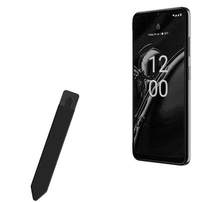 BoxWave Stylus Pouch Compatible with Nokia G42 - Stylus PortaPouch, Pen Stylii Holder Carrier Portable Self-Adhesive - Jet Black