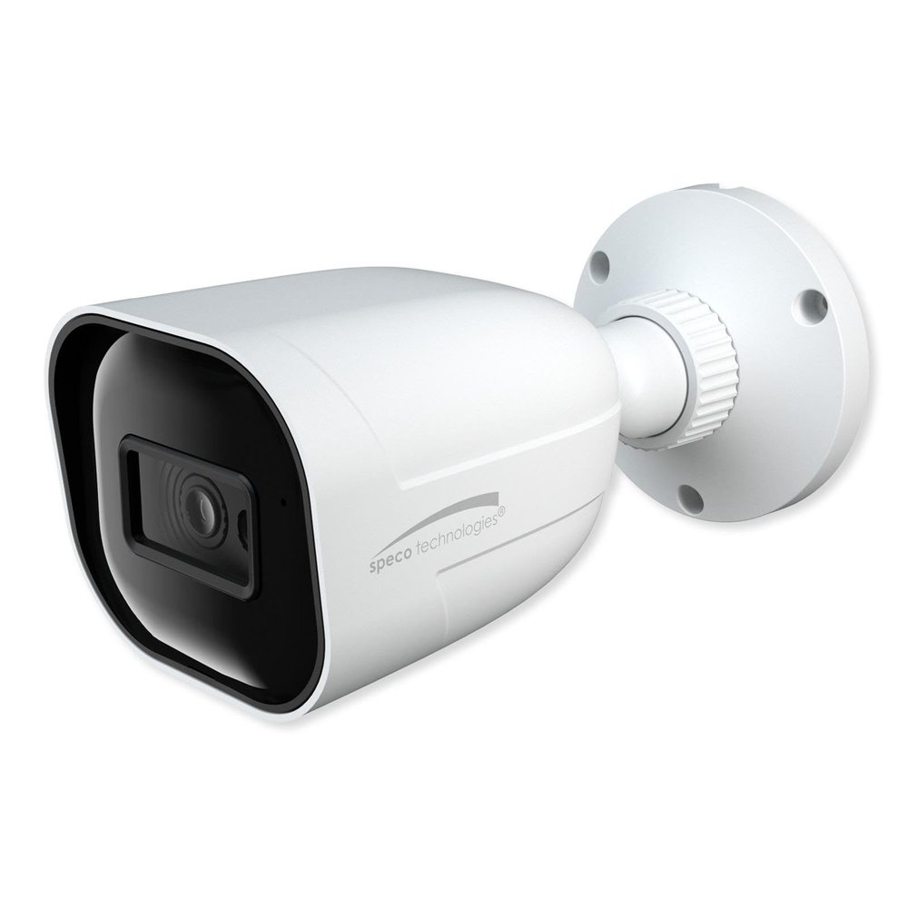 Speco O4B9 4MP H.265 IP Bullet Camera with Advanced Analytics and Junction Box, 2.8mm Fixed Lens