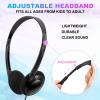 Wensdo Bulk Headphones 50 Pack for Classroom School Kids, Wholesale Wired Adjustable On Ear Headset Class Set for Students Schools Libraries Museums (HY103, 50 Black) view 3