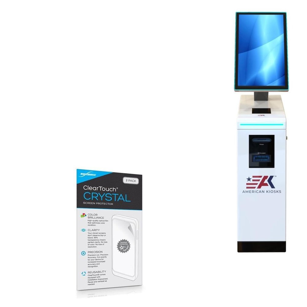 BoxWave Screen Protector Compatible with American Kiosks AIRE (21.5 in) - ClearTouch Crystal (2-Pack), HD Film Skin - Shields from Scratches