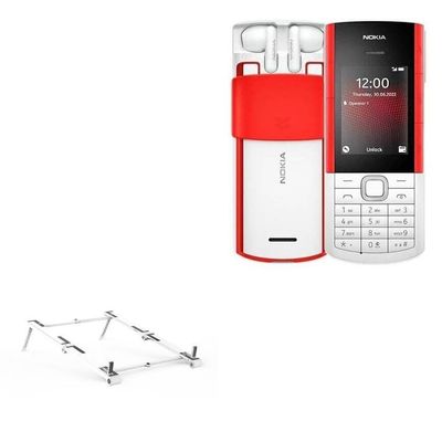 BoxWave Stand and Mount Compatible with Nokia 5710 XpressAudio - Pocket Aluminum Stand 3-in-1, Portable Multi Angle Viewing Riser - Metallic Silver