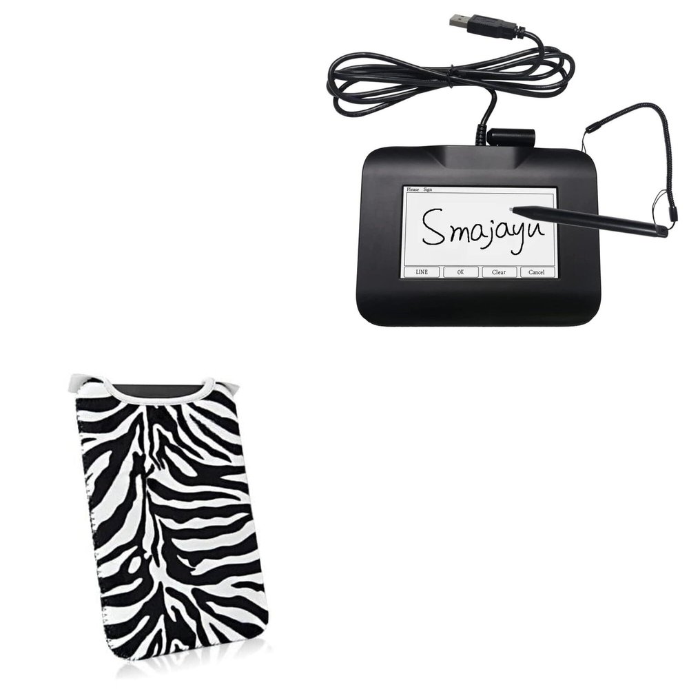 BoxWave Case Compatible with SMAJAYU Signature Pad - Zebra Plush SlipSuit, Animal Print Padded Soft Sleeve
