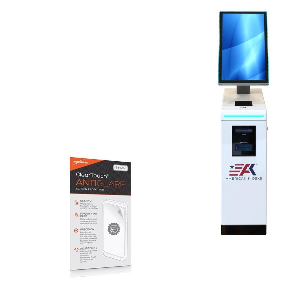 BoxWave Screen Protector Compatible with American Kiosks AIRE (21.5 in) - ClearTouch Anti-Glare (2-Pack), Anti-Fingerprint Matte Film Skin