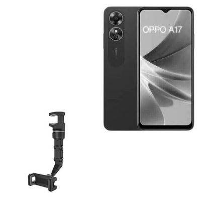 BoxWave Car Mount Compatible with Oppo A17 - Rearview Mirror Car Mount, Rear View Mirror Adjustable GPS Car Mount - Jet Black