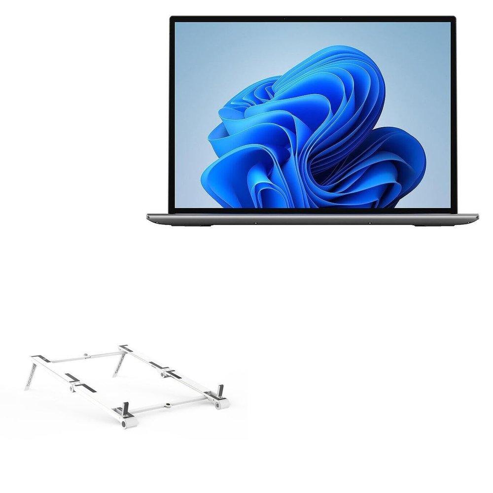 BoxWave Stand and Mount Compatible with Alldocube GT Book 13 - Pocket Aluminum Stand 3-in-1, Portable Multi Angle Viewing Riser - Metallic Silver