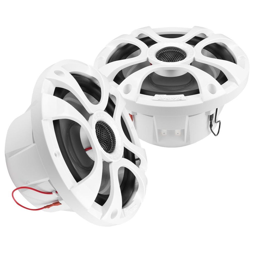 Timpano 6.5 Marine Speakers 450 Watt Per Pair TPT-CX6MW-4 Coaxial 2 Way Waterproof Speakers, 1 Pair, White, Weather Resistant Marine Speakers 6.5 Inch for Boat, ATV or RV Speakers, Bocinas Marinas
