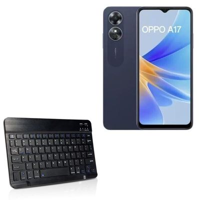 BoxWave Keyboard Compatible with Oppo A17 - SlimKeys Bluetooth Keyboard, Portable Thin with Chiclet-Style Keys - Jet Black