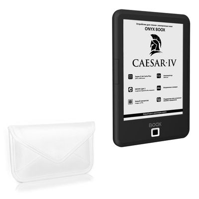 BoxWave Case Compatible with Onyx Boox Caesar 4 - Elite Leather Messenger Pouch, Synthetic Leather Cover Case Envelope Design - Ivory White