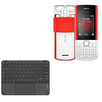 BoxWave Keyboard Compatible with Nokia 5710 XpressAudio - SlimKeys Bluetooth Keyboard with Trackpad, Portable Slim TouchPad - Jet Black
