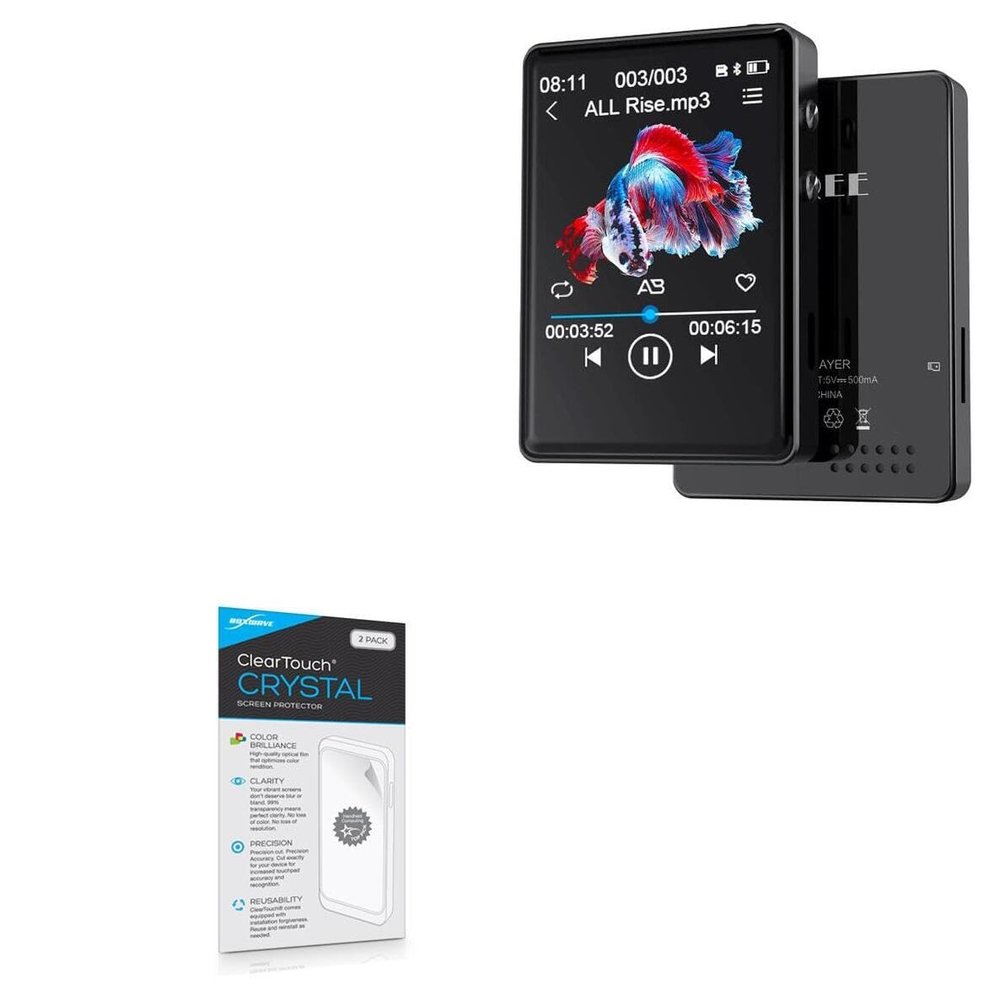 BoxWave Screen Protector Compatible with QNGEE S7 Portable MP3 Player - ClearTouch Crystal (2-Pack), HD Film Skin - Shields from Scratches