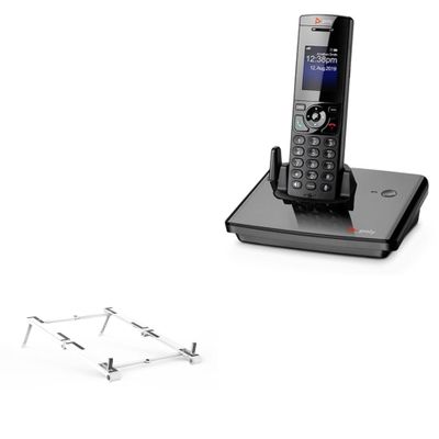 BoxWave Stand and Mount Compatible with Poly VVX D230 - Pocket Aluminum Stand 3-in-1, Portable Multi Angle Viewing Riser - Metallic Silver