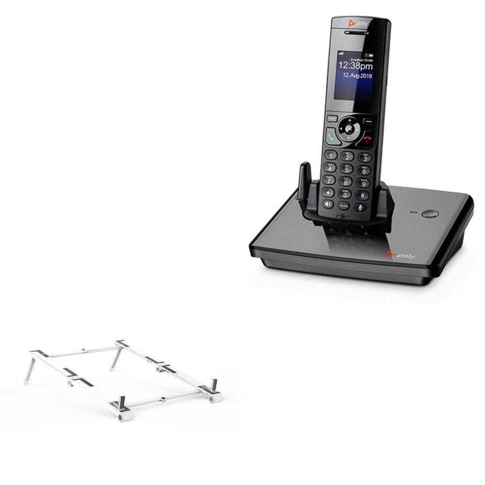 BoxWave Stand and Mount Compatible with Poly VVX D230 - Pocket Aluminum Stand 3-in-1, Portable Multi Angle Viewing Riser - Metallic Silver