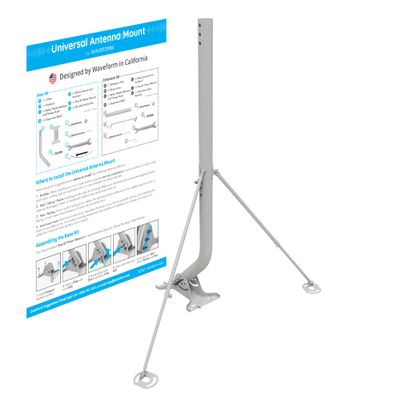 Waveform Ultrapole: The Universal Antenna Mount | 33 J Pole Mount for Roofs and Walls | Mast for Starlink, TV, Signal Booster & Yagi Antennas | Base + Extension Kit