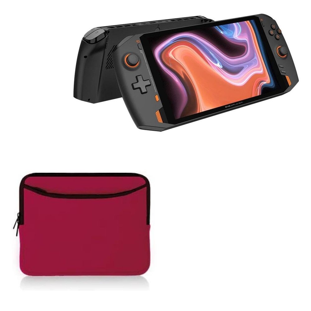BoxWave Case Compatible with OneXPlayer One-Netbook 4S - SoftSuit with Pocket, Soft Pouch Neoprene Cover Sleeve Zipper Pocket - Crimson Red