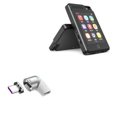 BoxWave Adapter Compatible with RUIZU C1 - MagnetoSnap PD Angle Adapter, Magnetic Charging Connector Device Saver - Metallic Silver