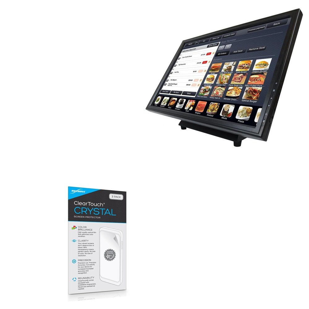 BoxWave Screen Protector Compatible with Angel POS Monitor with Metal POS Stand (19 in) - ClearTouch Crystal (2-Pack), HD Film Skin - Shields from Scratches