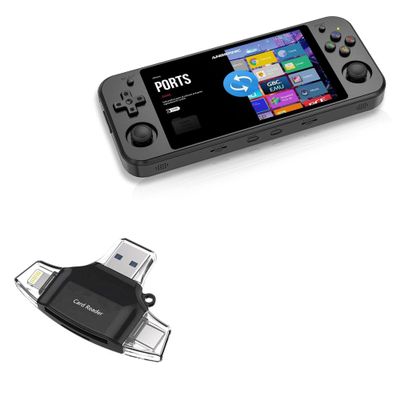 BoxWave Smart Gadget Compatible with Daxceirry RG552 Handheld Game Console - AllReader SD Card Reader, microSD Card Reader SD Compact USB - Jet Black