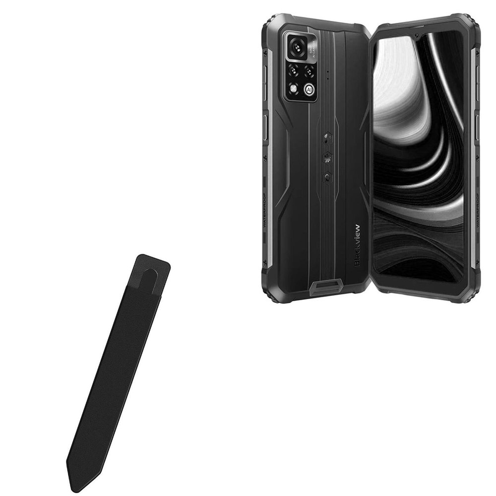 BoxWave Stylus Pouch Compatible with Blackview BV9200 - Stylus PortaPouch, Pen Stylii Holder Carrier Portable Self-Adhesive - Jet Black