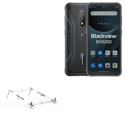 BoxWave Stand and Mount Compatible with Blackview NV5200 Pro - Pocket Aluminum Stand 3-in-1, Portable Multi Angle Viewing Riser - Metallic Silver