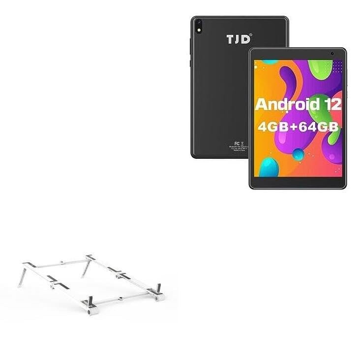 BoxWave Stand and Mount Compatible with TJD MT 750 (7.5 in) - Pocket Aluminum Stand 3-in-1, Portable Multi Angle Viewing Riser - Metallic Silver