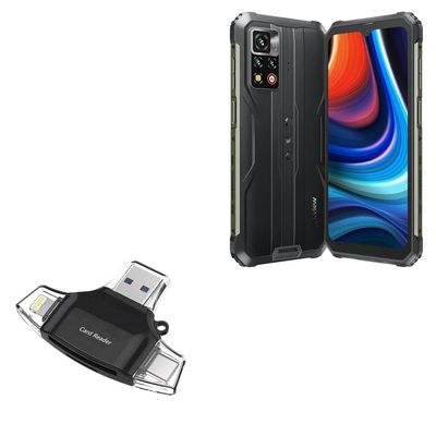BoxWave Smart Gadget Compatible with Blackview BV9200 - AllReader SD Card Reader, microSD Card Reader SD Compact USB - Jet Black