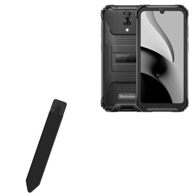 BoxWave Stylus Pouch Compatible with Blackview BV7200 - Stylus PortaPouch, Pen Stylii Holder Carrier Portable Self-Adhesive - Jet Black