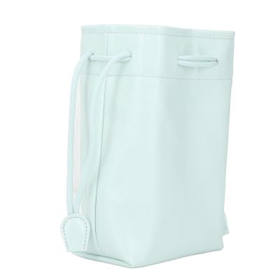 TOPINCN PU Leather Drawstring Pouch, Portable Space Saving Universal Camera PU Leather Drawstring Bag for Storage (Green)