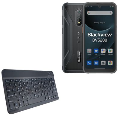 BoxWave Keyboard Compatible with Blackview NV5200 Pro - SlimKeys Bluetooth Keyboard, Portable Thin with Chiclet-Style Keys - Jet Black