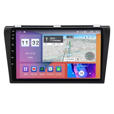 9 Inch Android 12 Portable Car Stereo FM RDS Radio for Mazda 3 2004-2012 with Wireless Apple Carplay and Android Auto,with USB/Bluetooth Hands-Free/WiFi, Support RDS Carplay DAB+ DSP