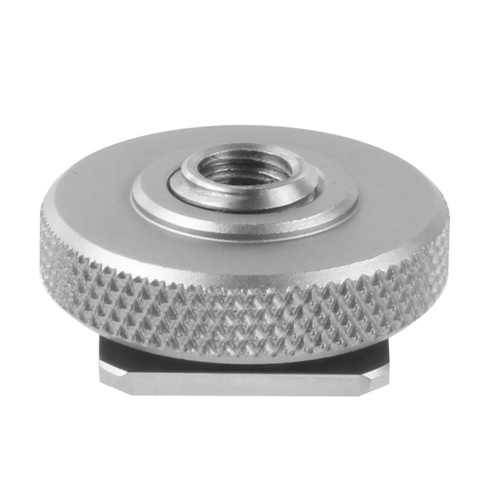 NovelGoal Single Layer Thread Screw 1/4" to 3/8" Female to Male Mount Adapter Tripod Plate Screw Mount for Camera Flash Tripod Mic (Silver)