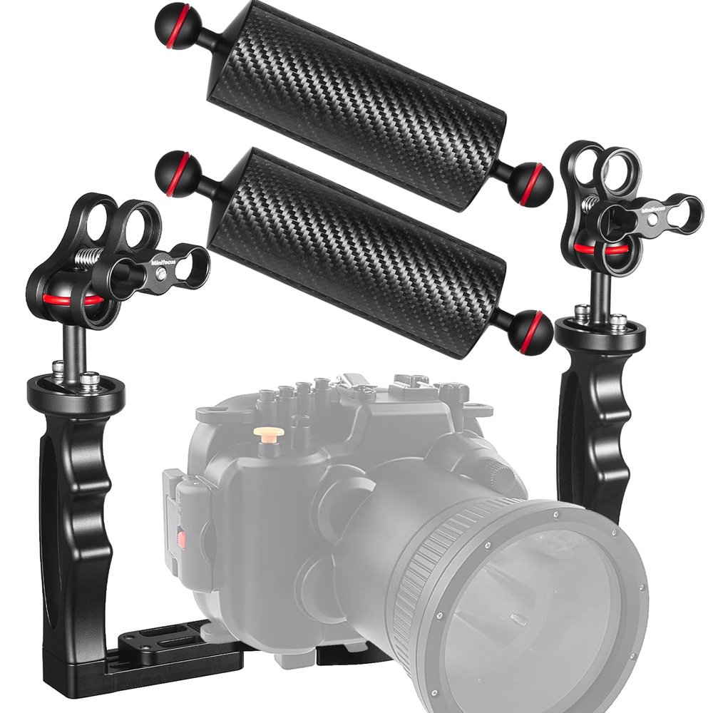 MINIFOCUS Underwater Camera Tray Bracket & 2PCS Carbon Fiber Underwater Float Arm