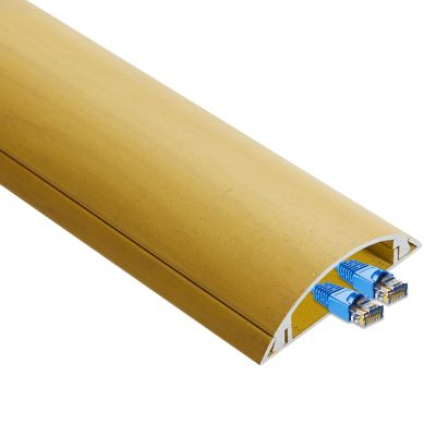 Metal Cable Concealer Wood Floor, 1 M / 39 In Ethernet Cables Conduit Pc Cords Hider Self Adhesive Wires Management Kit Molding Channel Raceway Strips with Cover/ Caps ( Color : Yellow , Size : Width