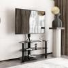 TRIPLE TREE 35.4 inch Swivel Floor TV Stand,Multi-Function Entertainment Stand for 32 to 65 inch TV,Height Adjustable 3-Tier Television Stands,Black view 1