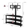 TRIPLE TREE 35.4 inch Swivel Floor TV Stand,Multi-Function Entertainment Stand for 32 to 65 inch TV,Height Adjustable 3-Tier Television Stands,Black view 3