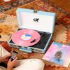 Vinyl Record Player Suitcase with Built-in Speakers, Wireless Bluetooth Vintage 3-Speed Turntable LP Record Player Support Auto-Stop, RCA/AUX/Headphone Jack,Blue view 3