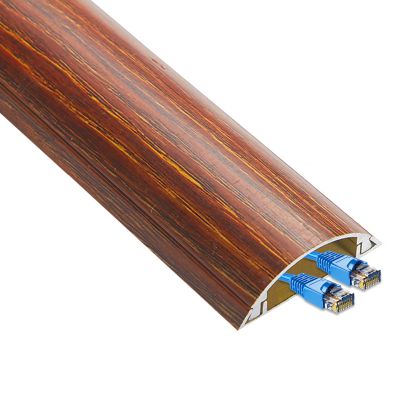 Metal Cable Concealer Wood Floor, 1 M / 39 In Ethernet Cables Conduit Pc Cords Hider Self Adhesive Wires Management Kit Molding Channel Raceway Strips with Cover/ Caps ( Color : Wood color , Size : Wi