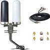 Omni Directional 4G LTE 5G Antennas for T-Mobile, Outdoor 2x2 MIMO Antennas with TS-9 SMA 10meters Cable Mounting Pole view 1