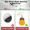 BORKUANA 2 Pack Leather Keychain Holder Case Compatible with Apple AirTag, Cute Protective Air Tag Cover with Keychain Ring, Anti-Scratch Finder GPS Tracker Case for Wallet Keys(Pineapple&Lemon) view 4