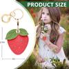 BORKUANA 2 Pack Leather Keychain Holder Case Compatible with Apple AirTag, Cute Protective Air Tag Cover with Keychain Ring, Anti-Scratch Finder GPS Tracker Case for Wallet Keys(Strawberry) view 2