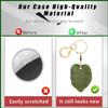 BORKUANA 2 Pack Leather Keychain Holder Case Compatible with Apple AirTag, Cute Protective Air Tag Cover with Keychain Ring, Anti-Scratch Finder GPS Tracker Case for Wallet Keys(Small Leaves) view 4