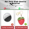 BORKUANA 2 Pack Leather Keychain Holder Case Compatible with Apple AirTag, Cute Protective Air Tag Cover with Keychain Ring, Anti-Scratch Finder GPS Tracker Case for Wallet Keys(Strawberry&Leaves) view 3