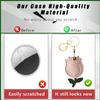 2 Pack Leather Keychain Holder Case Compatible with Apple AirTag, Cute Protective Air Tag Cover with Keychain Ring, Anti-Scratch Finder GPS Tracker Case for Wallet Keys(Red Flower&Pink Flower) view 3