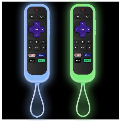 2Pack Remote Cover with Tracker for Roku | Onn Remote | Express 4K+ | TV | TCL Glow in The Dark