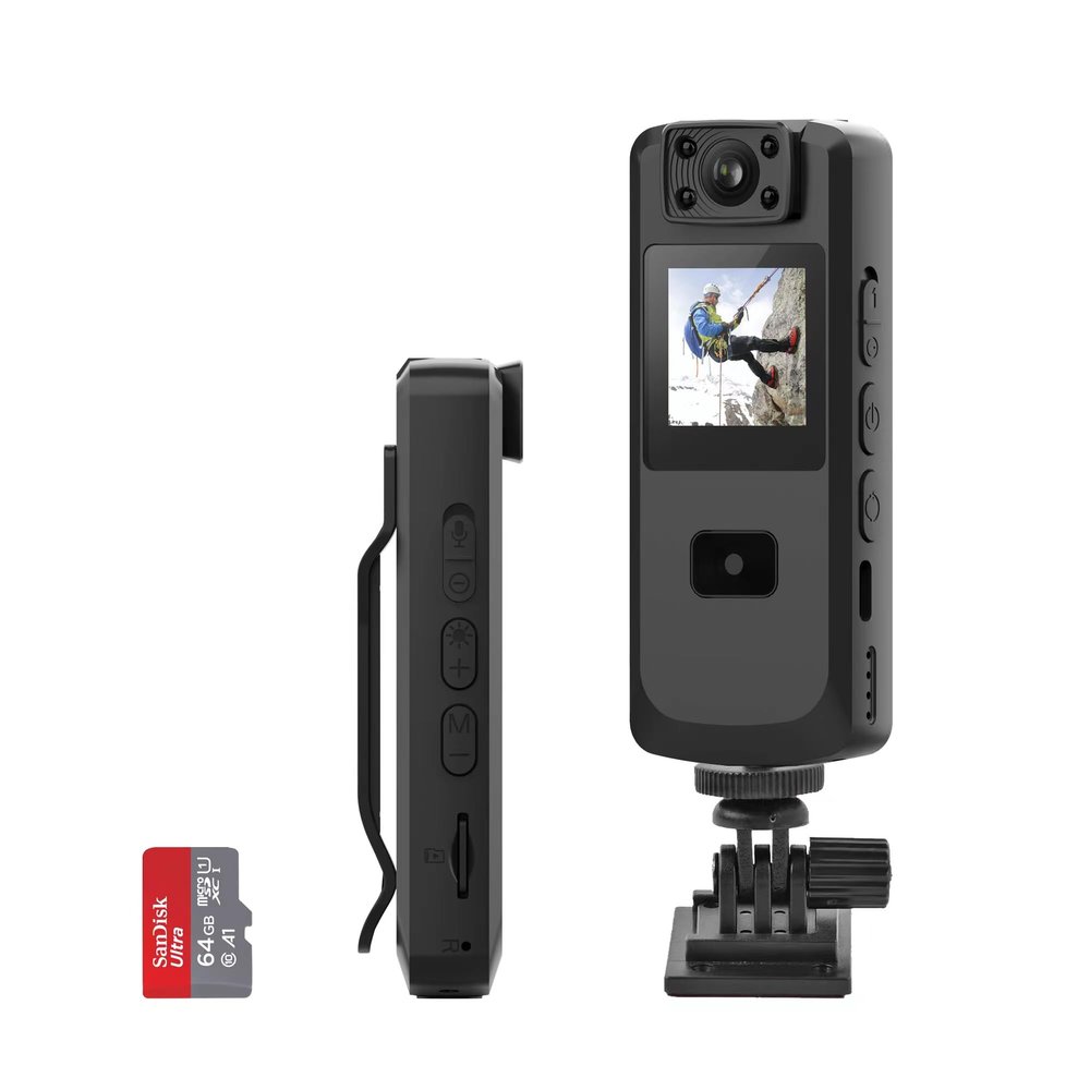 Body Camera, Wireless FULL 1080P Body Wearable hidden camera with Powerful Auto/Manual Motion Detection and Night Vision, Police Body Camera Lightweight and Portable with Complimentary 64GB SD card