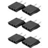 6 Pack of ALINNA US Plug Adapter, EU AU CN to US America Travel Plug Adapter AC Outlet Power Converter Black view 1