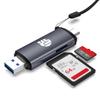 2-in-1 Memory Card Reader, USB 3.0 SD Card Adapter with Dual Slots, 2 Cards Simultaneously Read & Write, Portable SD Card Reader for iMac, iPad Pro/Air, MacBook Pro/Air, Chromebook, Android Galaxy view 1